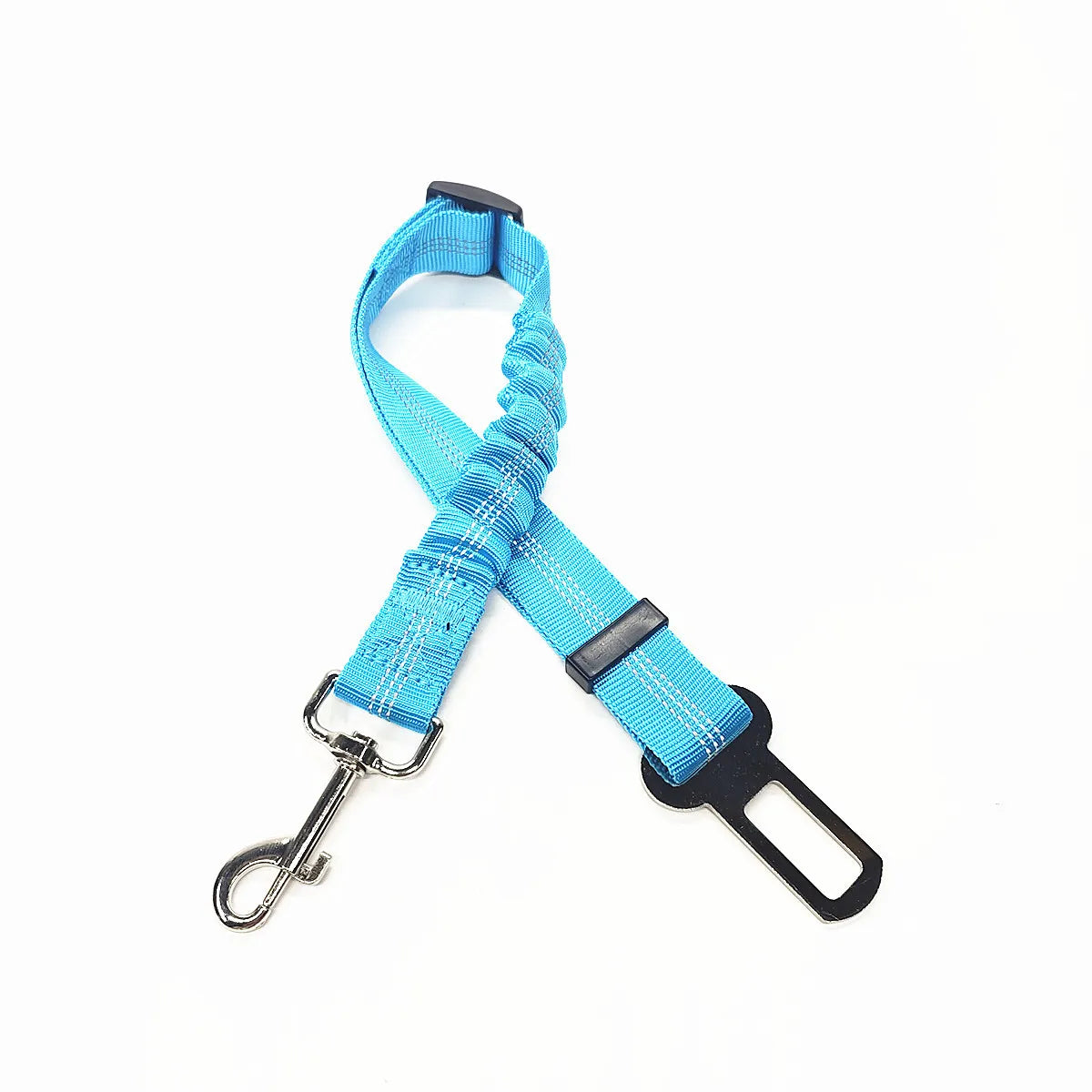 Arnés con cinturón de seguridad ajustable para perros: accesorio de nailon reflectante, acolchado y elástico para viajes en coche.