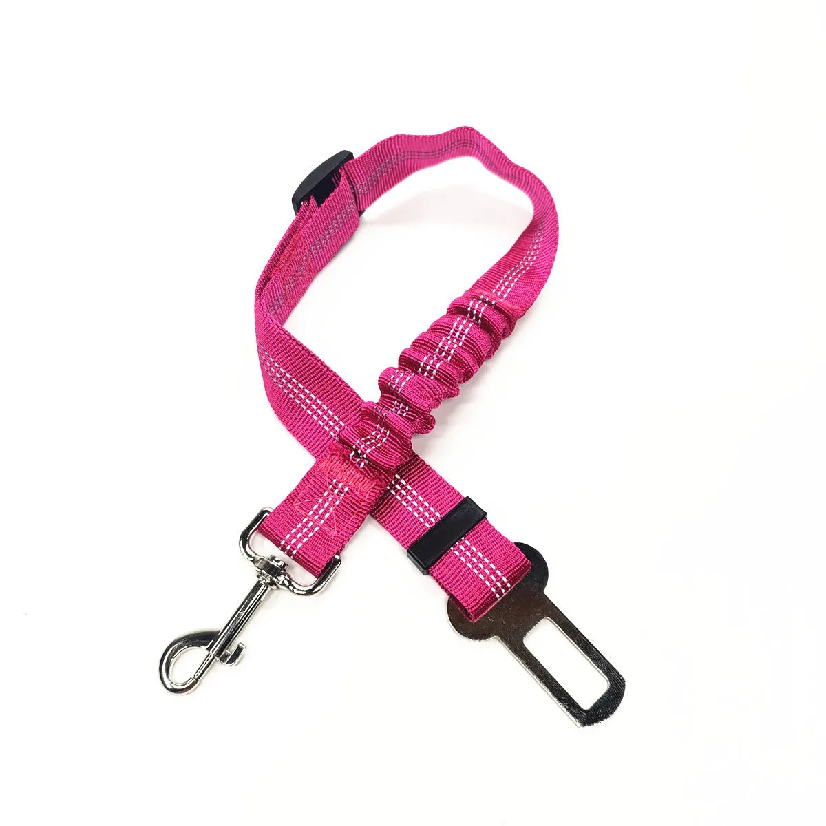 Arnés con cinturón de seguridad ajustable para perros: accesorio de nailon reflectante, acolchado y elástico para viajes en coche.