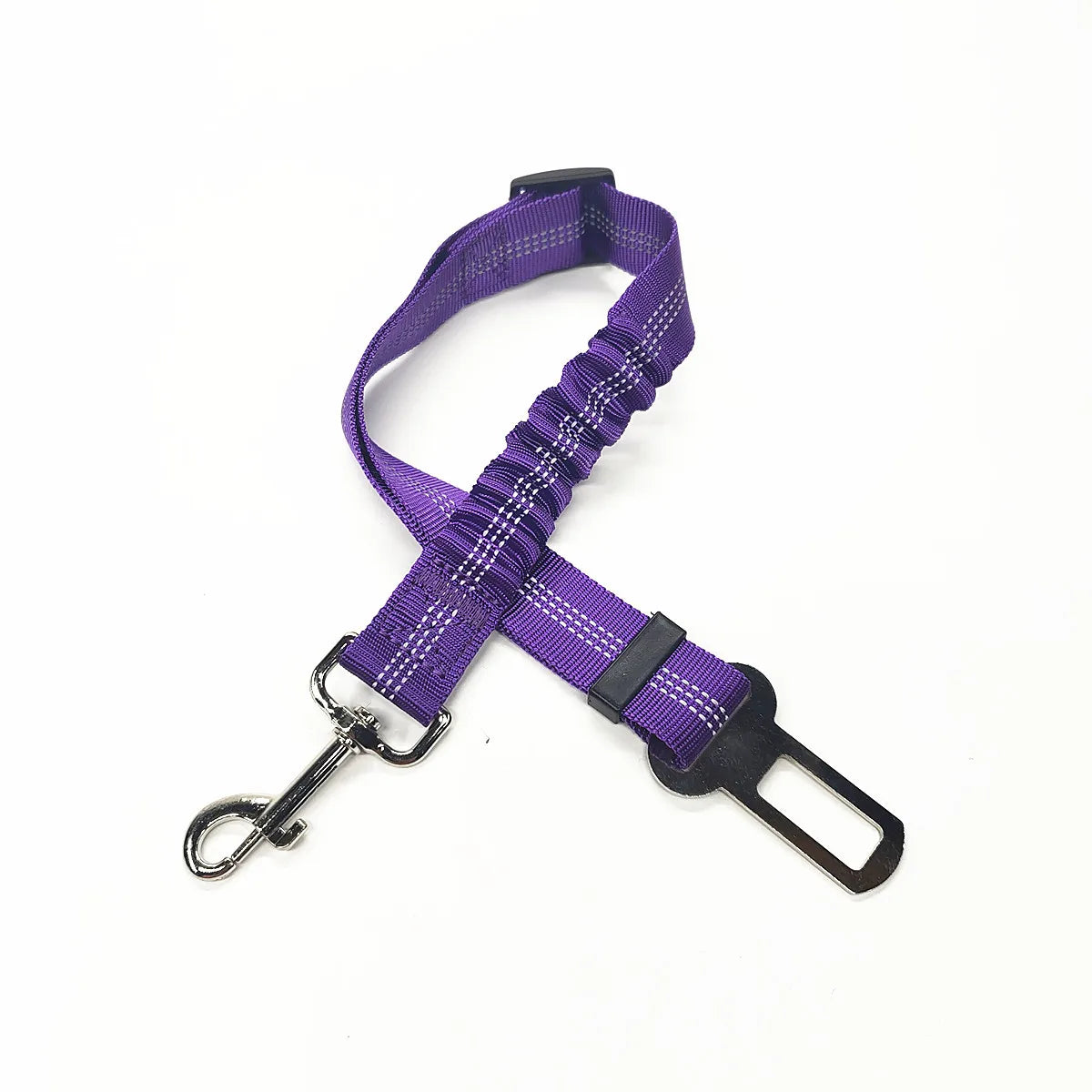 Arnés con cinturón de seguridad ajustable para perros: accesorio de nailon reflectante, acolchado y elástico para viajes en coche.
