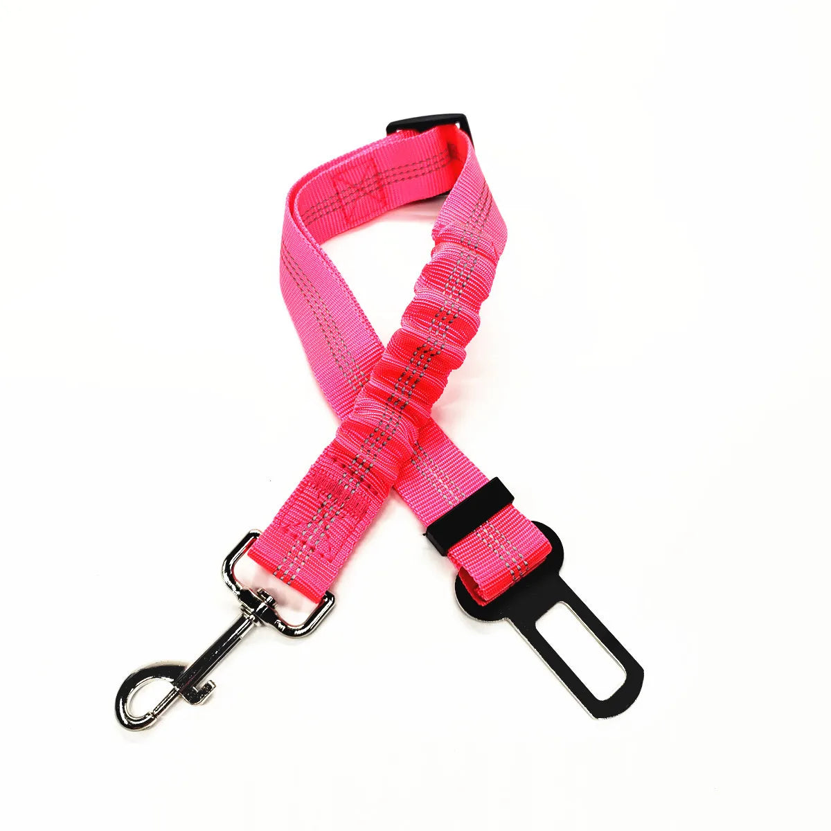 Arnés con cinturón de seguridad ajustable para perros: accesorio de nailon reflectante, acolchado y elástico para viajes en coche.