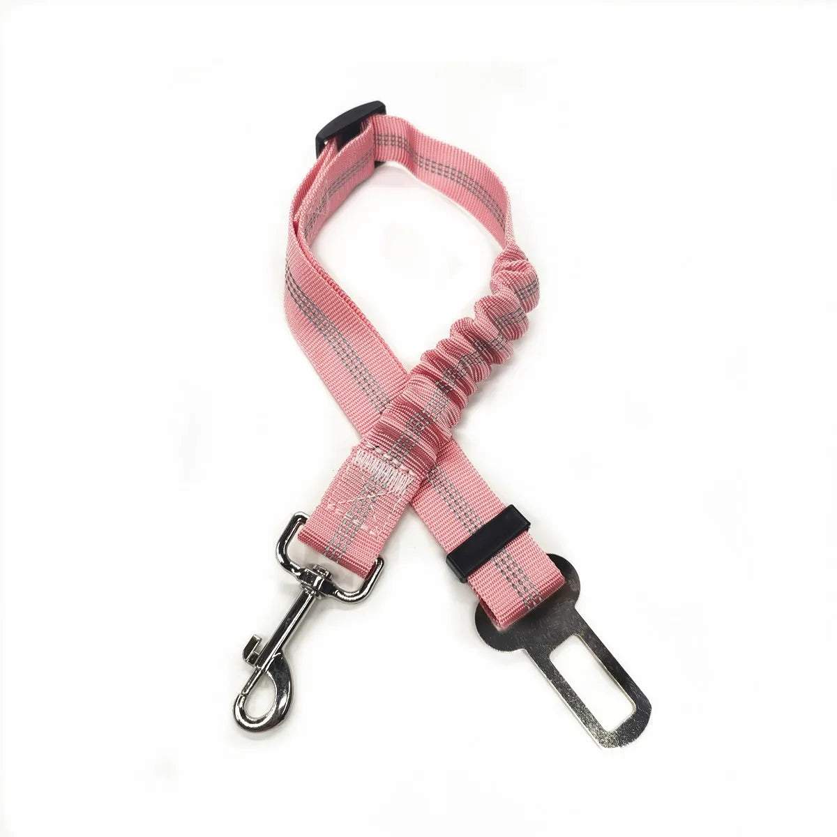 Arnés con cinturón de seguridad ajustable para perros: accesorio de nailon reflectante, acolchado y elástico para viajes en coche.