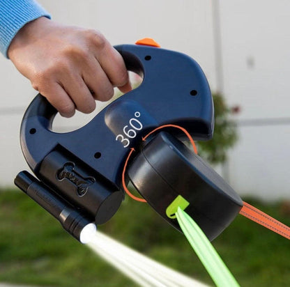 MIMOX™ DuoWalk — Correa Retráctil 3M para 2 Perros.