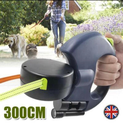 MIMOX™ DuoWalk — Correa Retráctil 3M para 2 Perros.