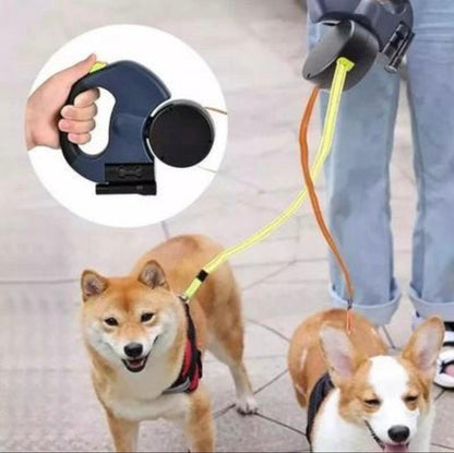 MIMOX™ DuoWalk — Correa Retráctil 3M para 2 Perros.
